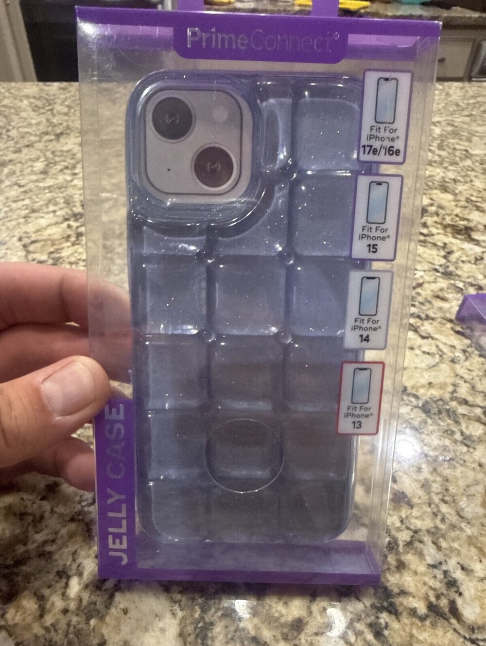PrimeConnect Jelly Case Blue iPhone 17e/16e 15 14 13 Protection Viral Tic Tock